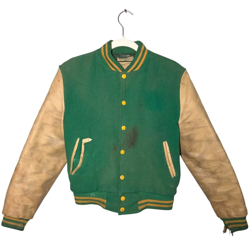 Vintage 1960s Green Bay Packers Varsity Jacket Brill Bros Timberetta Size Small
